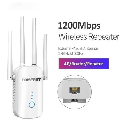 satın al 1200Mbps Güçlü Wifi Tekrarlayıcı 2.4G/5GHz Uzun Menzilli Wifi Genişletici 802.11ac online manufacture