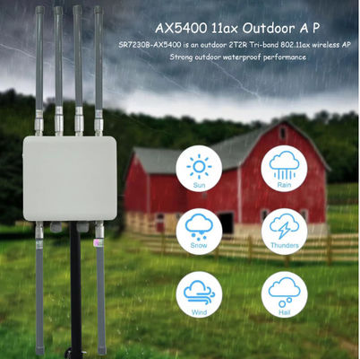 satın al 5400Mbps Tri-Band 2.4G/5.2G/5.8G Wifi 6 Uzun mesafe endüstriyel için dış telsiz erişim noktası online manufacture