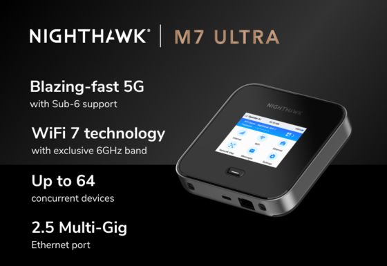 NIGHTHAWK M7 Ultra M7500 5G MmWave WiFi 7 5.8Gbps ve 2.5G Ethernet Mobil Hotspot Yönlendirici